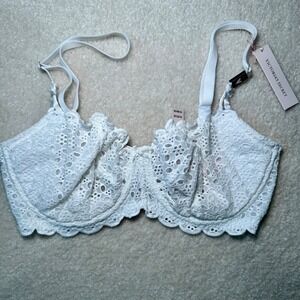 Victoria's Secret Dream Angels Wicked‎ Unlined Eyelet Bra coconut white NWT 32DD